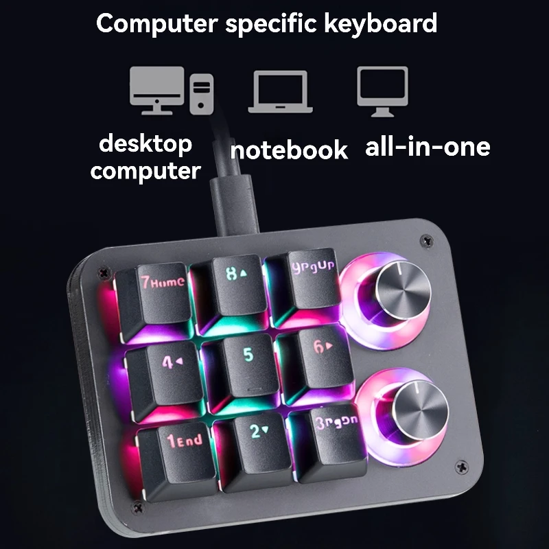 

E9s Wired Mechanical Keyboard Customized RGB with Knob Mini Ergonomic Keyboard E-sports Game Office Mechanical Keyboards Gift