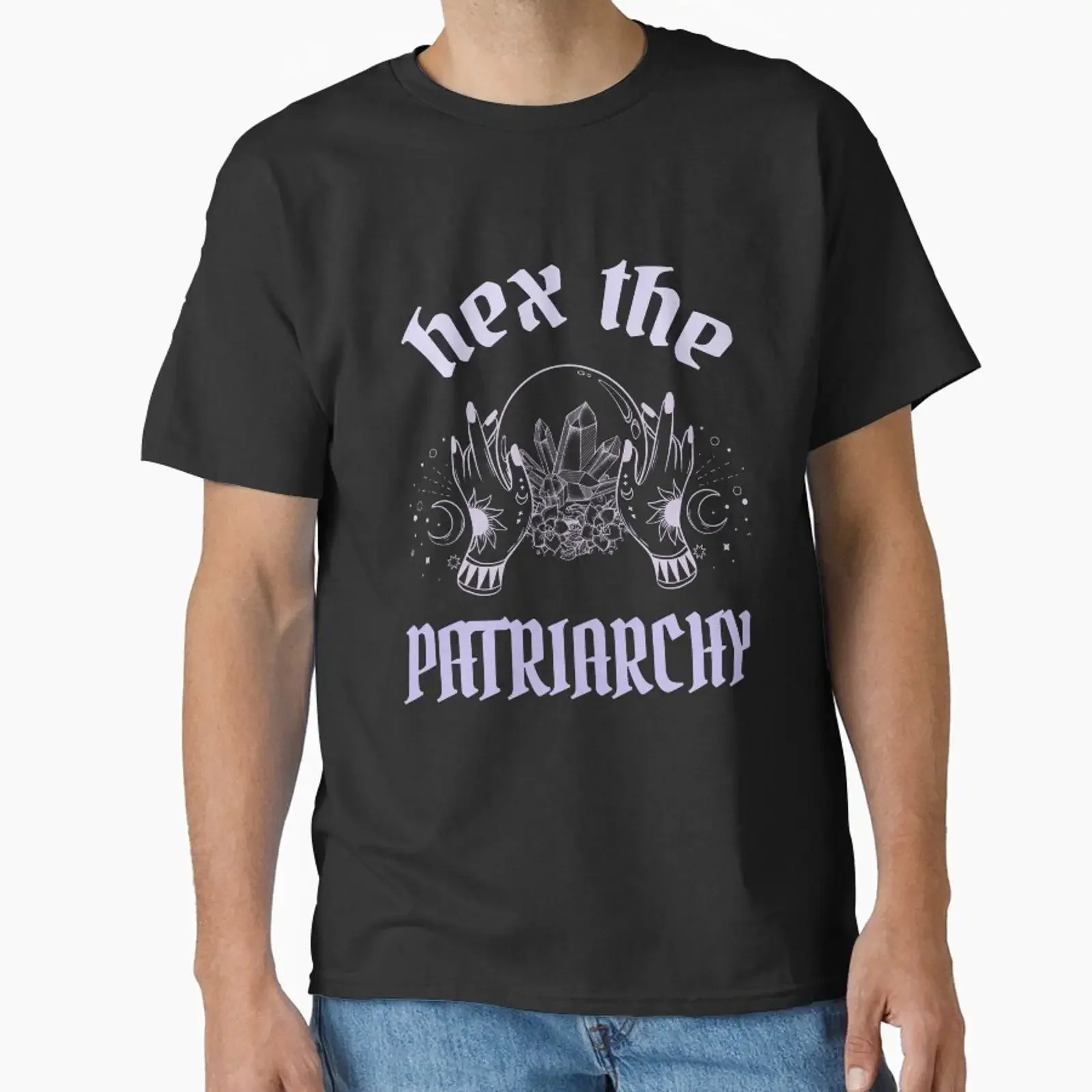 Hex The Patriarchy Lustiges Feministisches T-Shirt für Gleichberechtigungsanhänger, Klassisches Vintage-Washed-Hemd für Herren, Vielseitig, Leicht Weich, Modisch