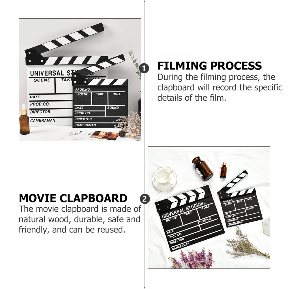 Papan Film kayu papan Clapper papan Clapperboard Prop partisi Film sutradara