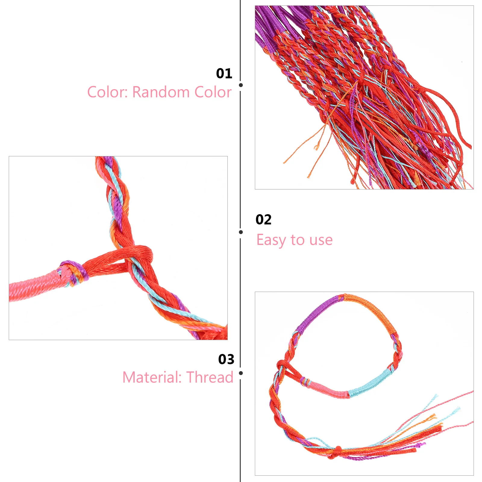 

30 Pcs Multicolored Rope Bracelet Women Adjustable Ankle Decorative Weaving Bracelets Miss