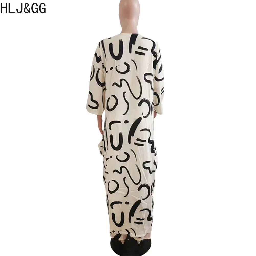 HLJ&GG Women African Print 2 Piece Set Women Outfit Casual V Neck Short Sleeve Long Slit Tops And Caftans Wide Leg Pants Clothes