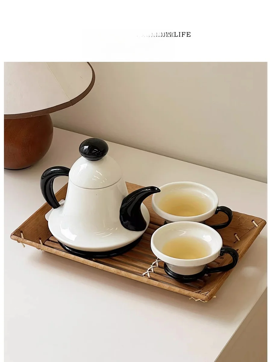

Tlife Otaku Cerc Tea Set Cr Sle Home Use Fine ternoon Tea Set Nordic Pure Color Glazed under Color Tea Pot
