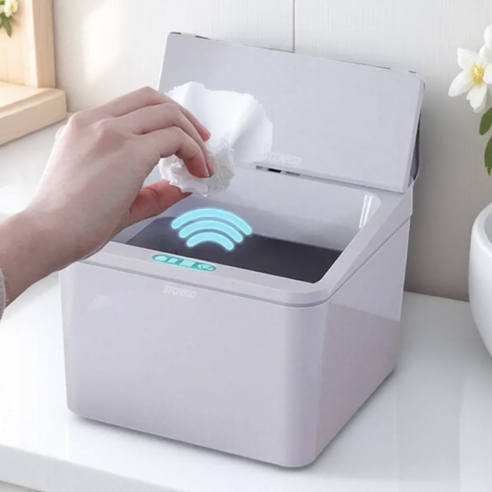 

Интеллектуальный сенсорный мусорный бак 4л 6л, бесконтактный автоматический открытый настольный мусорный бак для автомобиля, офиса, домашний органайзер