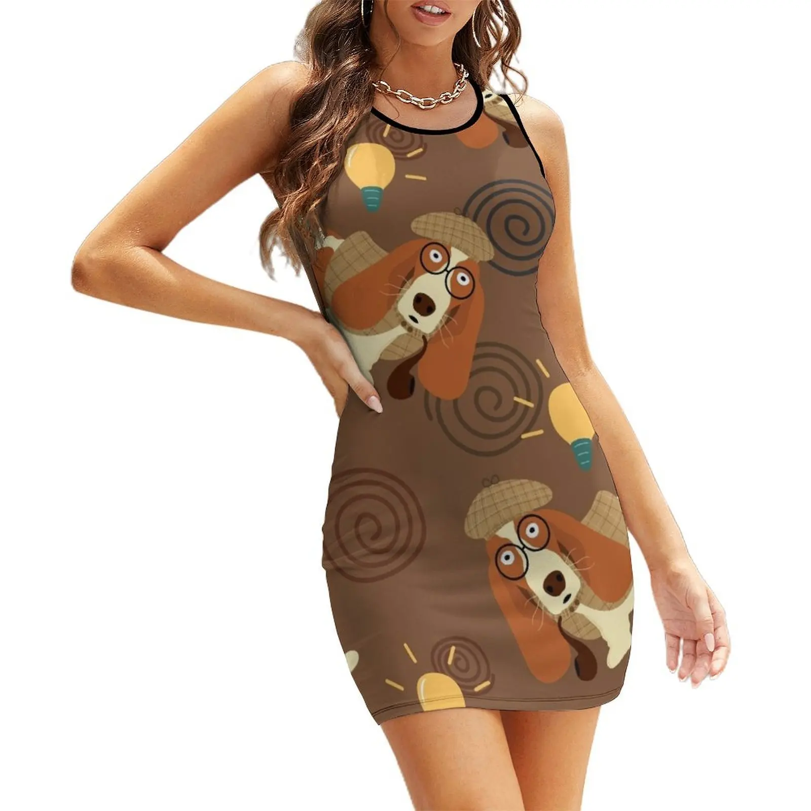 

Aha Moment Basset Hound Sleeveless Sundress women party dresses Dresses for wedding party women dresses Dress for pregnant women