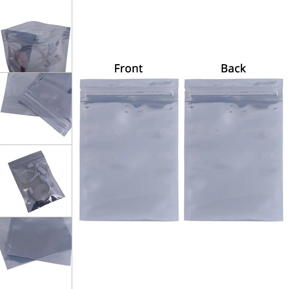 100PCS 13X18cm  14x15cm 13x20cm Antistatic Shielding Bag  Waterproof Reclosable Electronic  Ziplock Translucent Packaging Bags