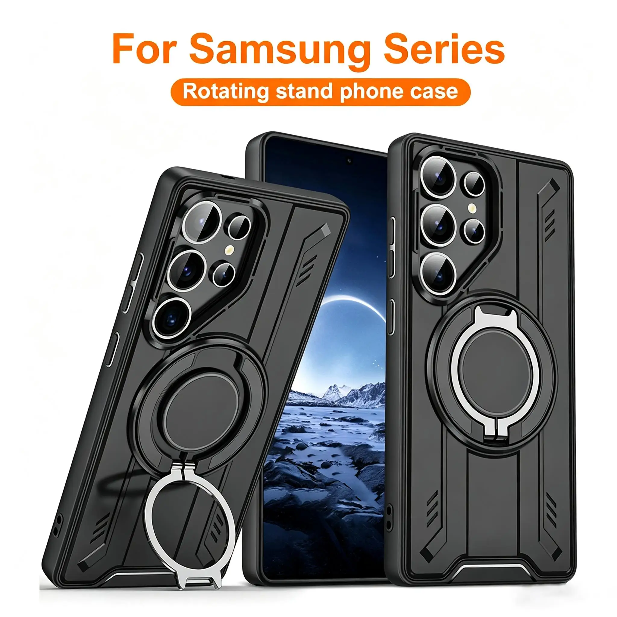 360° Metal Ring For Magsafe Stand Case For Samsung A16 A56 A55 A36 A07 A26 S26 Ultra S24 FE Plus Z Flip 7 S23 S25 Fold 7 Cover