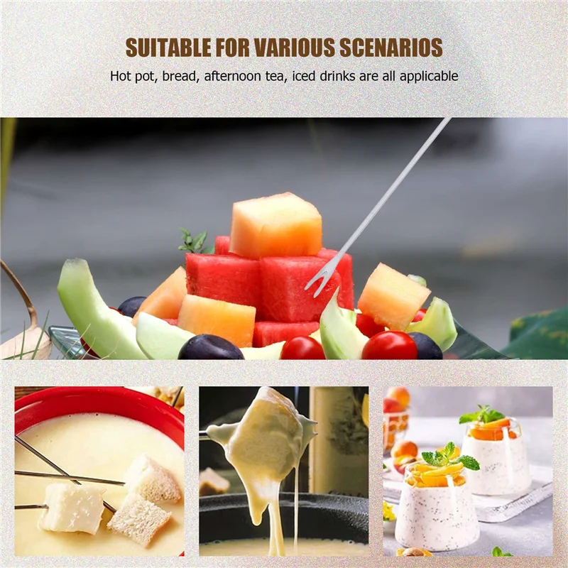 Fondue Cheese Sticks Fondue Set For Maker Swiss Cheese, Stainless Steel Fondue Forks Marshmallow Roasting-Hot