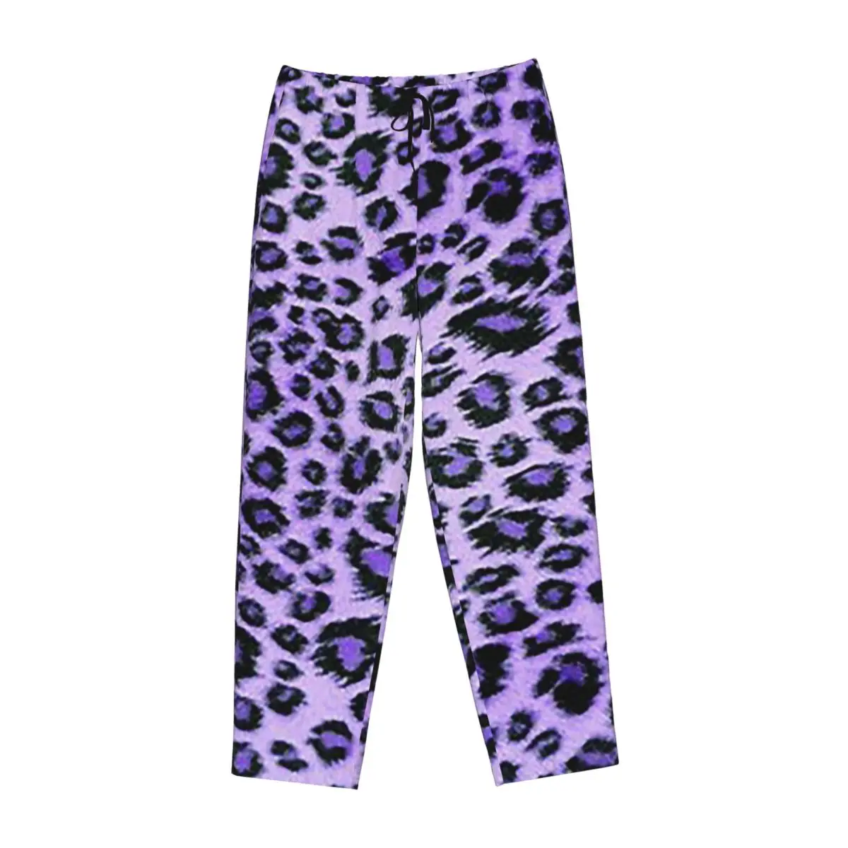 

Женские пижамные штаны с фиолетовым леопардовым принтом на заказ, одежда для сна с карманами для сна