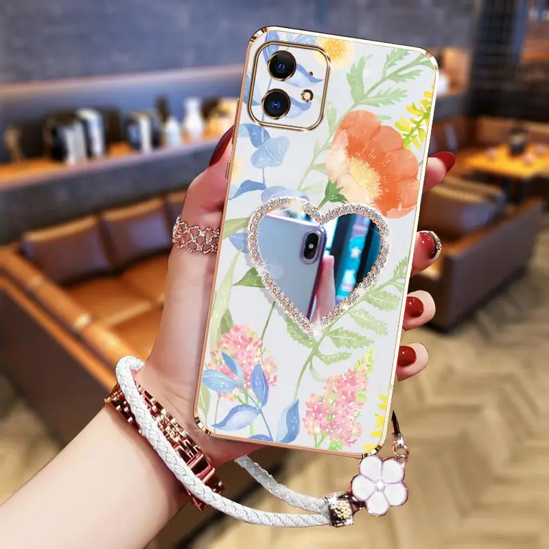 

11 Чехол для телефона с браслетом «Волшебный цветок» для iPhone 12 12Pro XR 11Pro XSMax 12ProMax 8Plus 12Mini 11ProMax 7 8 XS X Cover