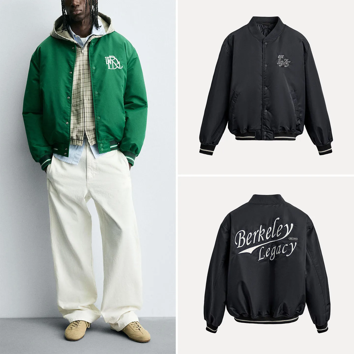 

Новинка 2025, осеннее мужское длинное пальто-пилот Jaet контрастного цвета с вышивкой, повседневное пальто с воротником-стойкой, подходит для Z