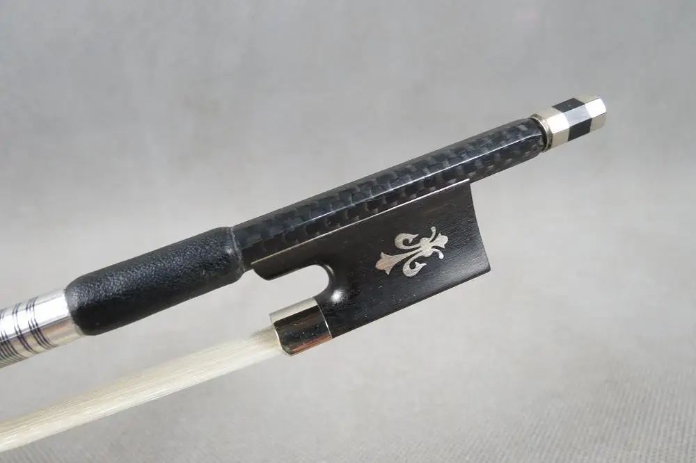 1pcs Beautiful class plaid black Carbon fiber violin bow 4/4