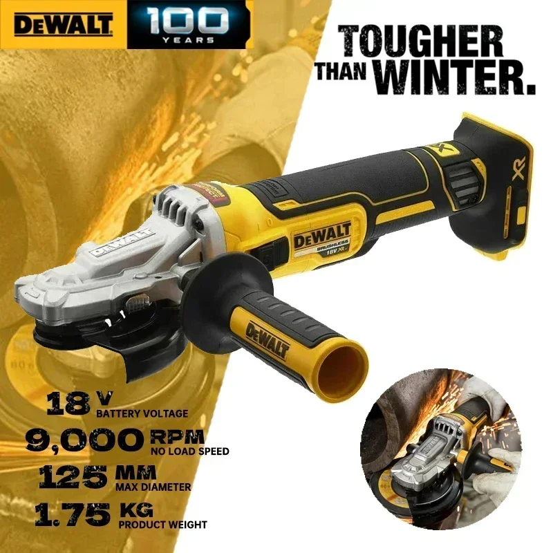 DEWALT Angle Grinder 20V Brushless Motor Cutting Machine 125mm Rechargeable Cordless Handheld Polishing Machine DCG405FN