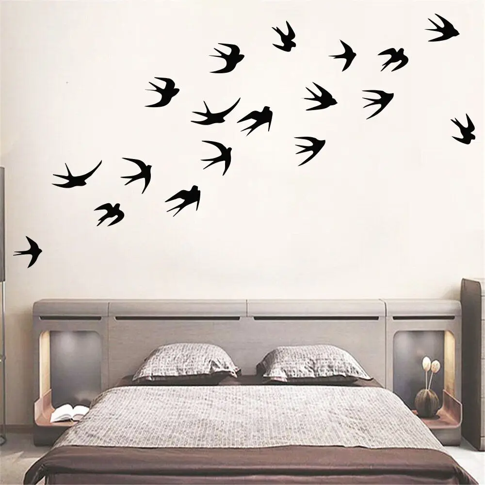 Pegatina de vinilo para pared de pájaro creativo para decoración de pared del hogar, murales, pegatinas en ventanas, papel tapiz decorativo de animales para habitación LW37