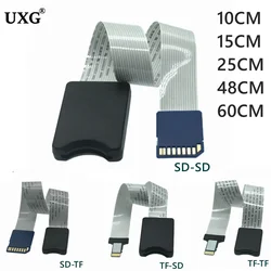 10 CM 25 CM 48 CM 60 CM SD-kaart Vrouw naar TF micro SD Mannelijke SD naar SD TF naar TF Flexibele Kaart Verlengkabel Extender Adapter reader