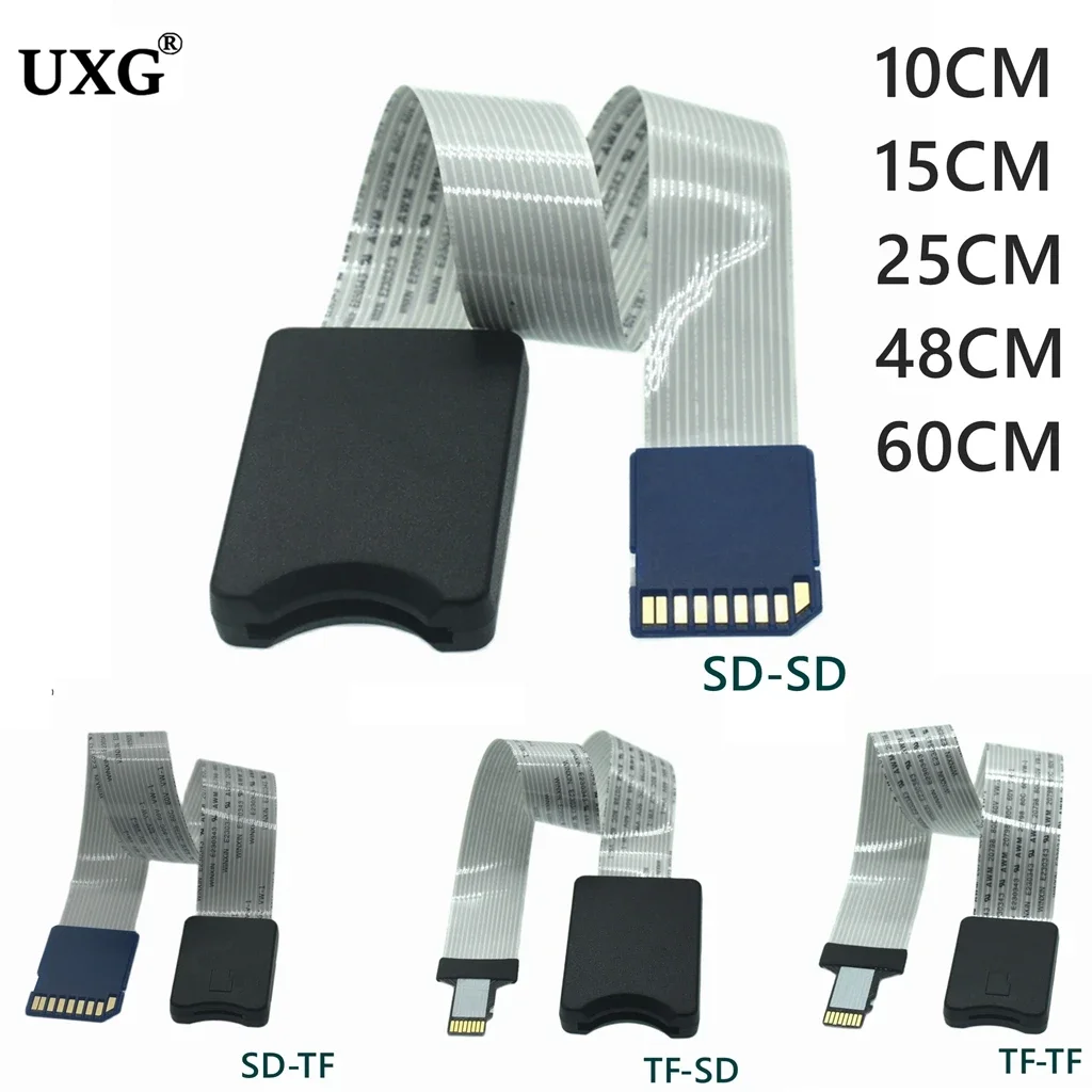 10CM 25CM 48CM 60CM SD card Female to TF micro SD Male SD to SD TF to TF Flexible Card Extension cable Extender Adapter reader