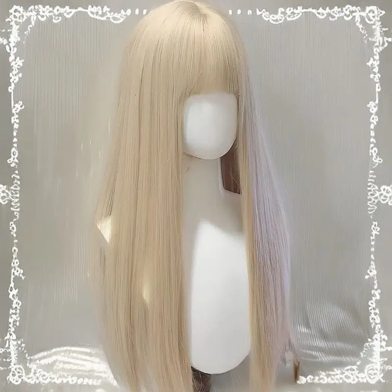 Anime-Cosplay-Perücke – weinrot, lang, gerade, im Lolita-Stil, hyperrealistische Vollkappe, JK passendes Kunsthaar für Cosplay