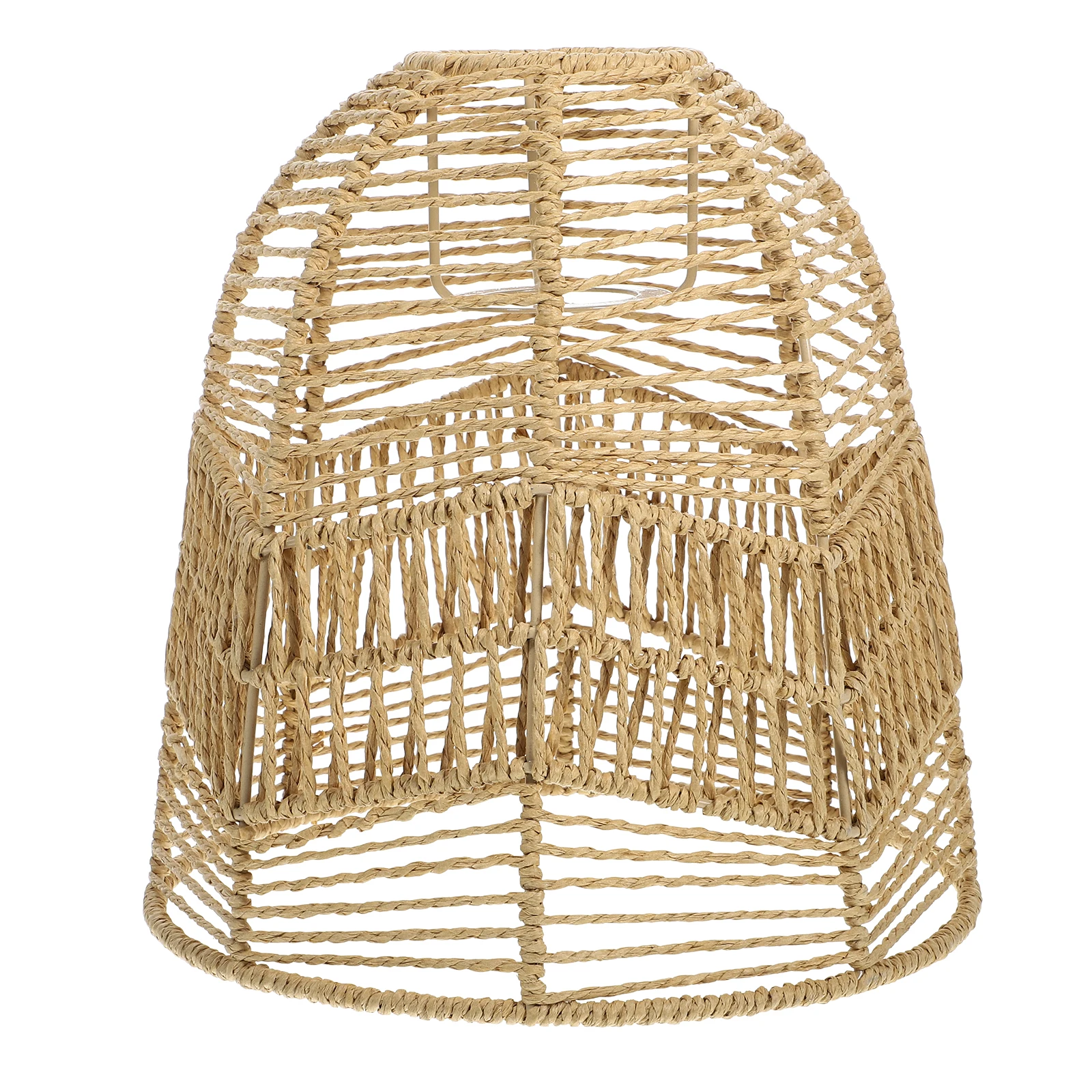 

Woven Imitation Rattan Lamp Cover Unique Light Shade Chandelier Cover Reusable Vintage Style Ceiling Light Shell Durable Easy