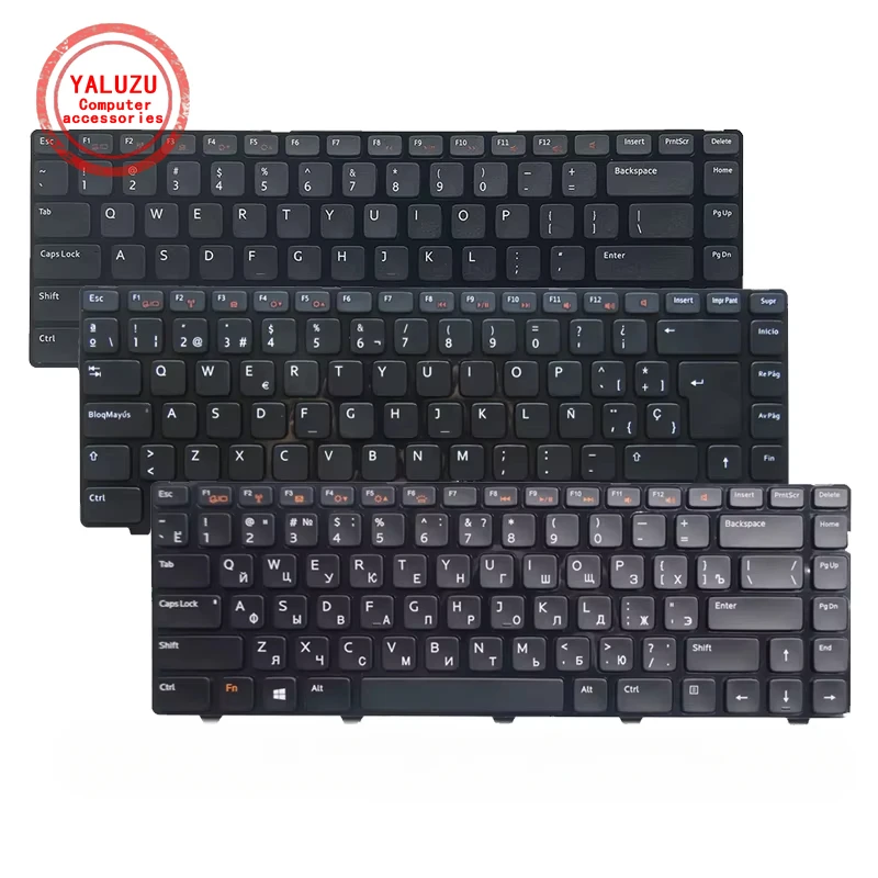 HC US/UK/RU/SP/FR/AR/BR/TI/SA Teclado de laptop para Dell N4040 N4050 N4120 N4110 N411Z N5050 N7520 7520 7420 3420 5420 P22G P33G P