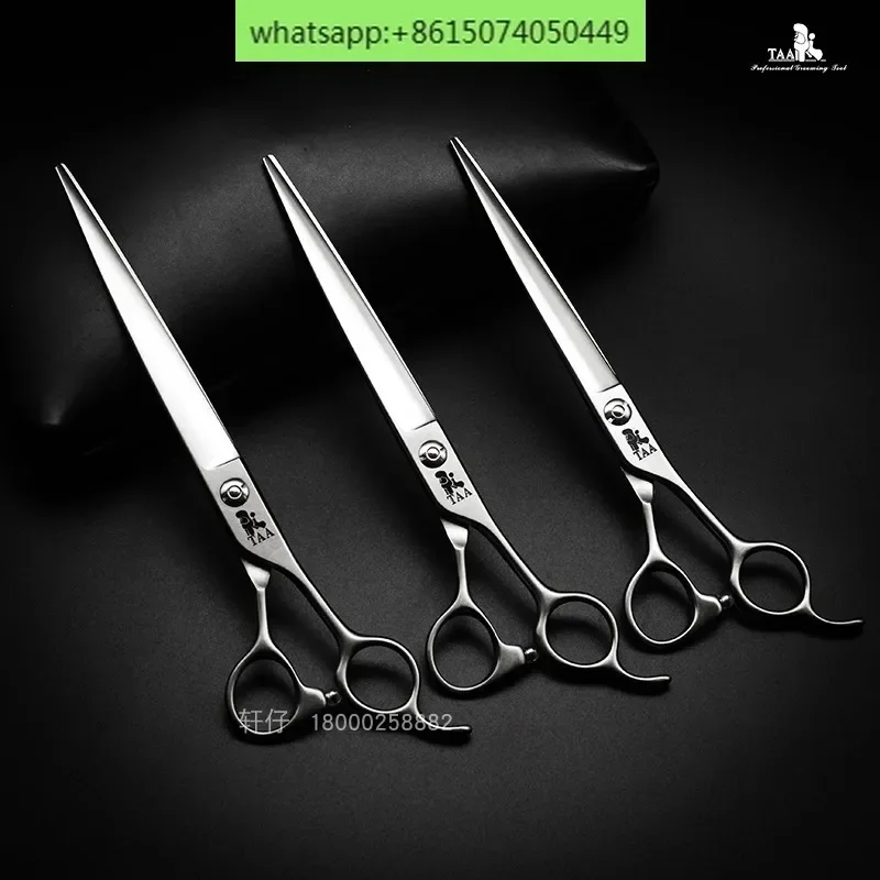 Tata tesoura it pet beleza tesoura aparar cão gato 6.5 polegada dente reto curvo tesoura taa