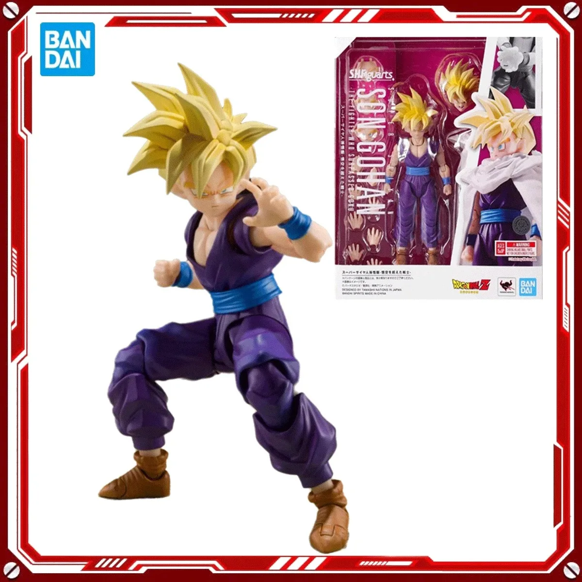 

Bandai Genuine Dragon Ball Anime Model Kits Son Gohan The Fighter Who Surpassed Goku Toys SHF Action Figure Assembly Model Gift