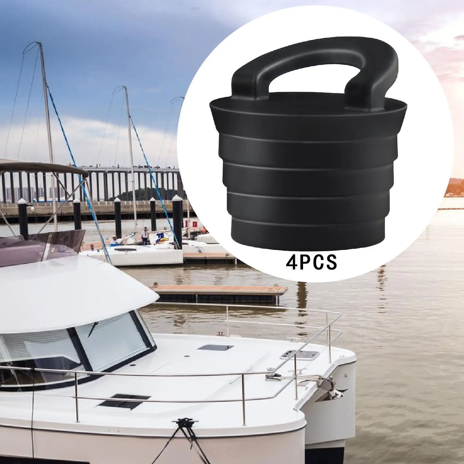 

4Pcs Push in Boat Drain Plugs Fitting Bilge Stopper Kayaks Scupper Plugs