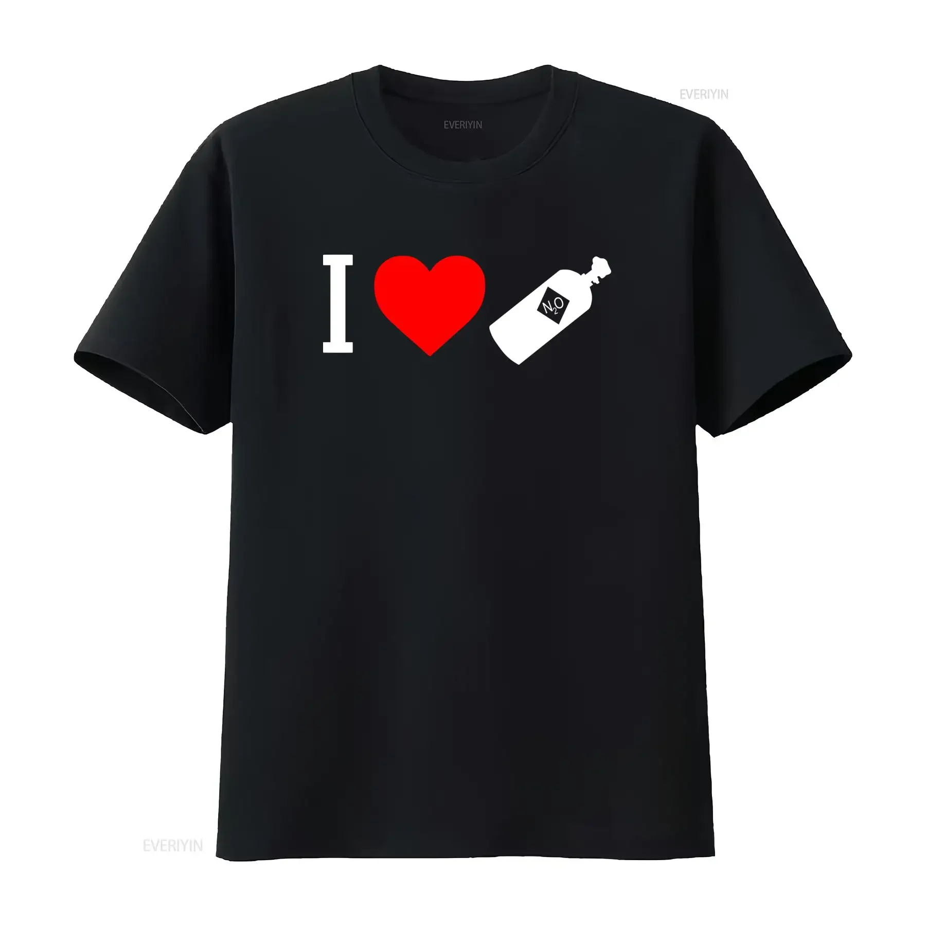 Funny Streetwear I Love NOS Nitrous Bottle Print Casual T Shirt vintage Washed Versatile Slightly designer clothes Unisex