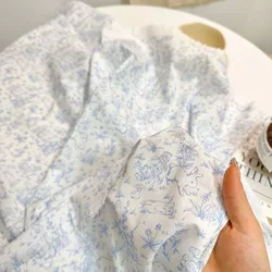 0.5/1/2 Yard 100% Cotton Fabric Artistic Rabbit and Floral Design Print for DIY Clothing,Homewear,Bedding, Tablecloths, Curtains