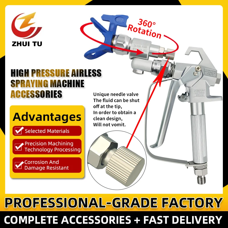 Airless Spray Gun With Shut-off Value 287036 Airless Spray Adapter Joint For Airless Sprayer Extension 517 Airless Nozzle