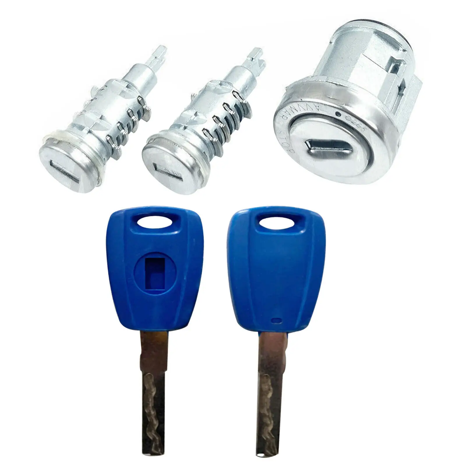 Ignition Switch Lock Barrel Door Lock Cylinder Set with 2 Keys for Fiat Doblo MK2 2010-2022 Vauxhall Opel Combo D 2012-2018