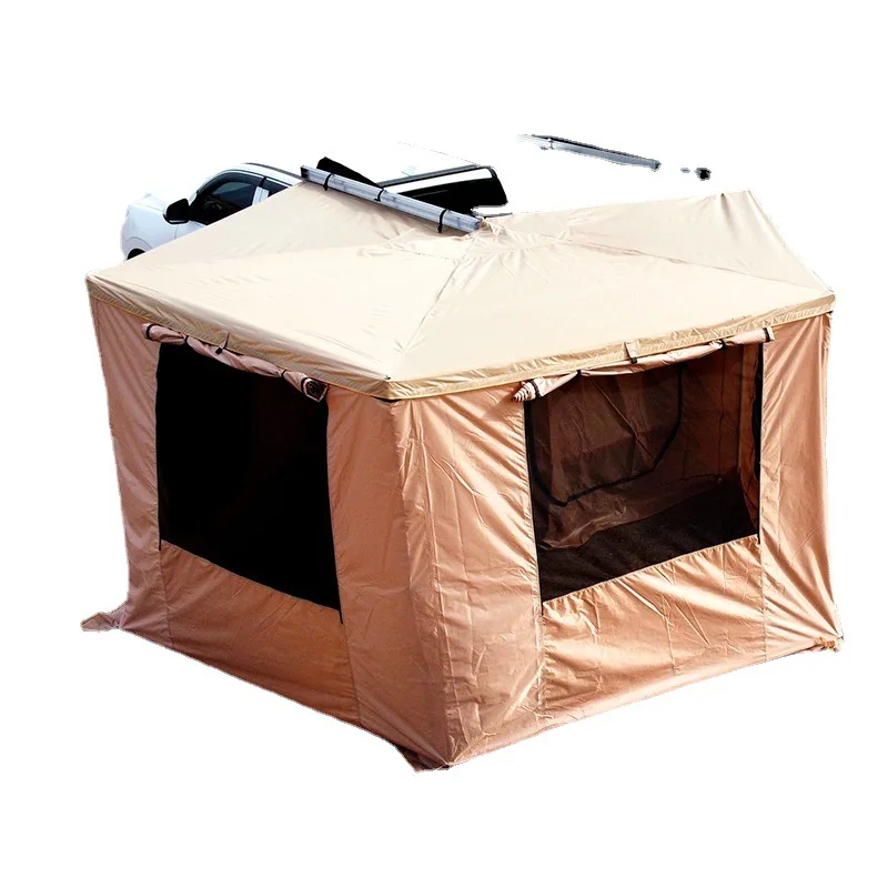 Factory Wholesale Rainproof Car Rooftop Tent Self-Driving Outdoor Waterproof Oxford Fabric Canopy Fan-Shaped Camping Style