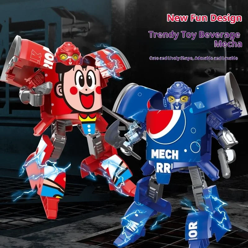 Il nuovo giocattolo trasformante per bambini Soda Warrior può una bevanda di Cola trasforma in un giocattolo educativo per ragazzi robot