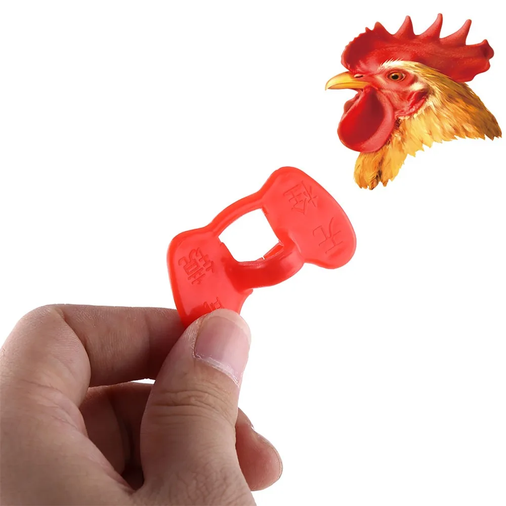 20pcs Durable Pinless Design Chicken Glasses Non-Tethered Style No Pin Bolt Poultry Spectacles Red Chicken Peeper Poultry Use