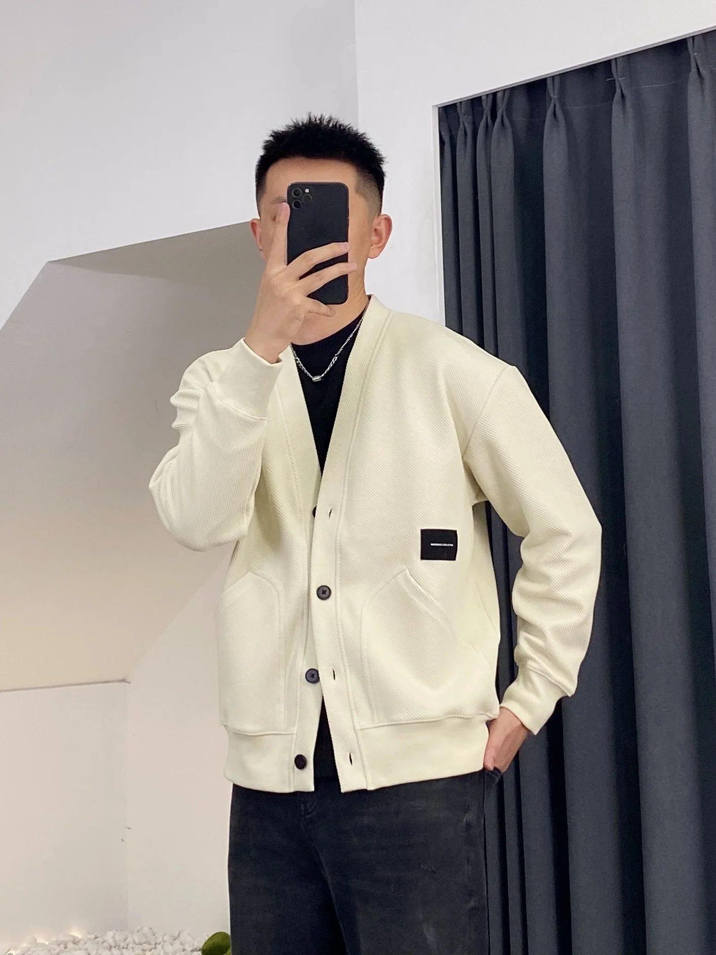 

Высококачественный вязаный кардиган-жакет для мужчин: новая осенне-зимняя повседневная легкая роскошная верхняя одежда для подростков