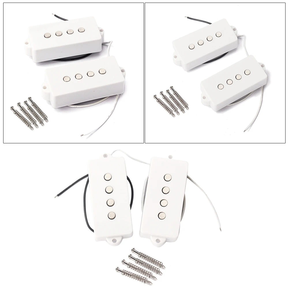 

4 String Electric Bass Pickups Bridge Neck Pickups Set for PB Bass Guitar Open Style Guitar Parts and Accessories GMB12 White