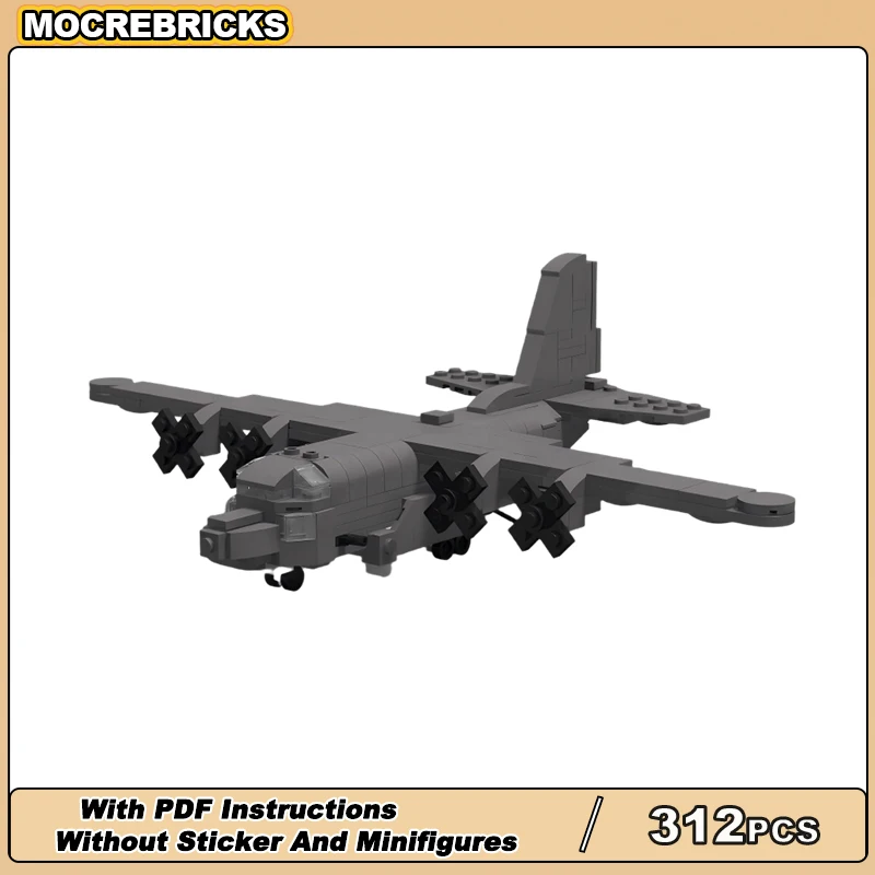 軍事支援戦闘機 AC-130 スプーキー武装ガンシップ MOC ビルディングブロック DIY テクノロジー航空機モデル組立レンガセットおもちゃ