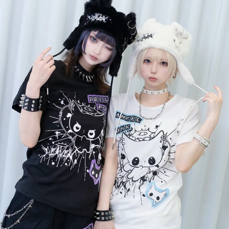 

Новая готическая футболка с 3D принтом в стиле аниме, унисекс, красочная, оригинальный уличный стиль Y2K, подходит для дома и отдыха на свежем воздухе