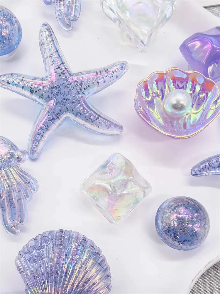 18 Stück Transparente Seestern- und Muschel-Schuhcharms DIY-Dekorationen Blumen-Clogs Schuhschnallen Zubehör Oktopus-Schuhclips Dekor – Detail 4