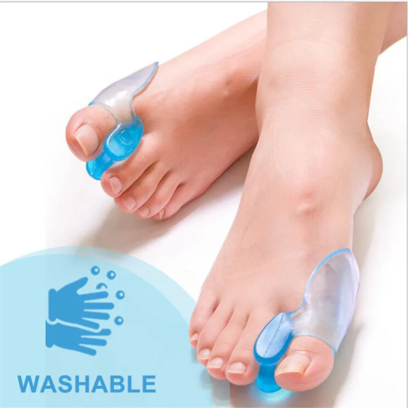 2PCS Silicone Gel Thumb Corrector Bunion Foot Toe Hallux Valgus Protector Separator Finger Straightener Adjuster Foot Care Tool