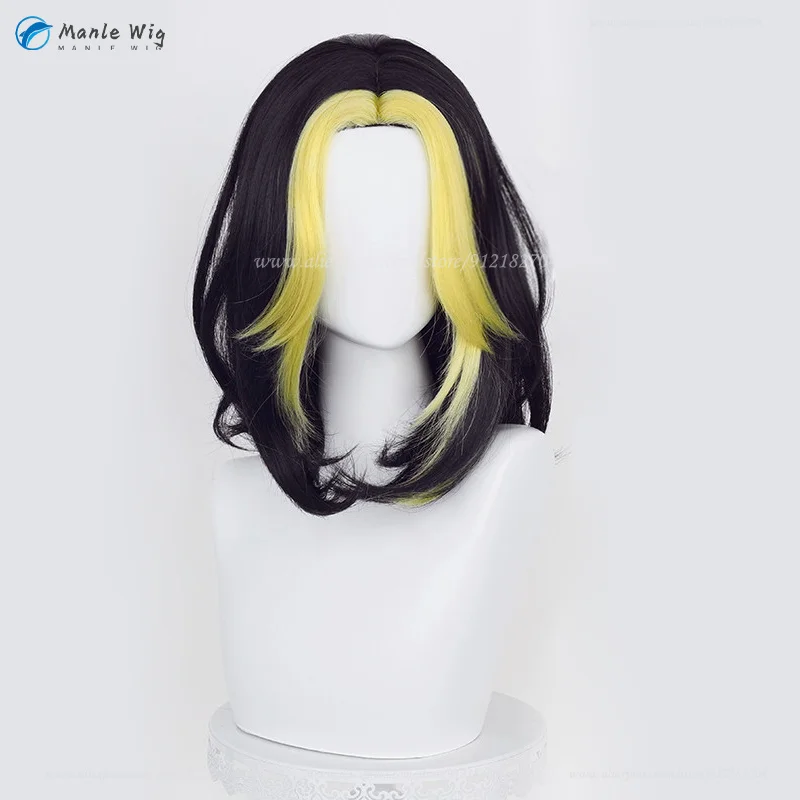 Hanemiya Kazutora Cosplay Wig Yellow Black Long Wigs Anime Cosplay Wig Heat Resistant Synthetic Hair Halloween Wigs + Wig Cap