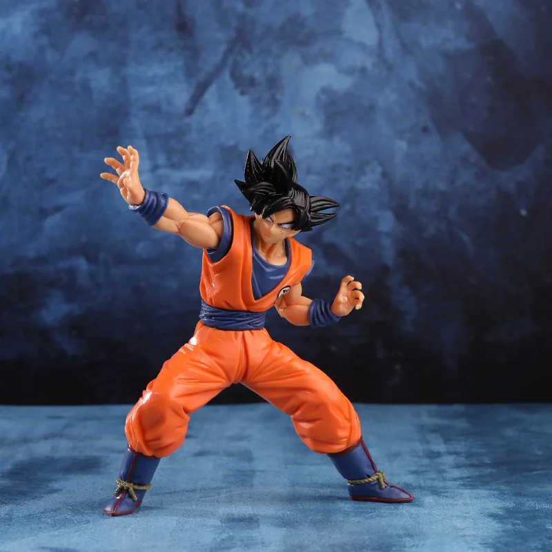 Novo dragon ball super saiyan cabelo preto son goku figura de luta para presentes de aniversário das crianças decoração anime periférico