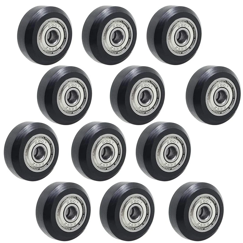 12 Pcs 625Zz Plastic Pulley Wheels with Bearings Gear for 3D Printer Compatible with CR-10 / CR-10S / CNC Router Hybrid