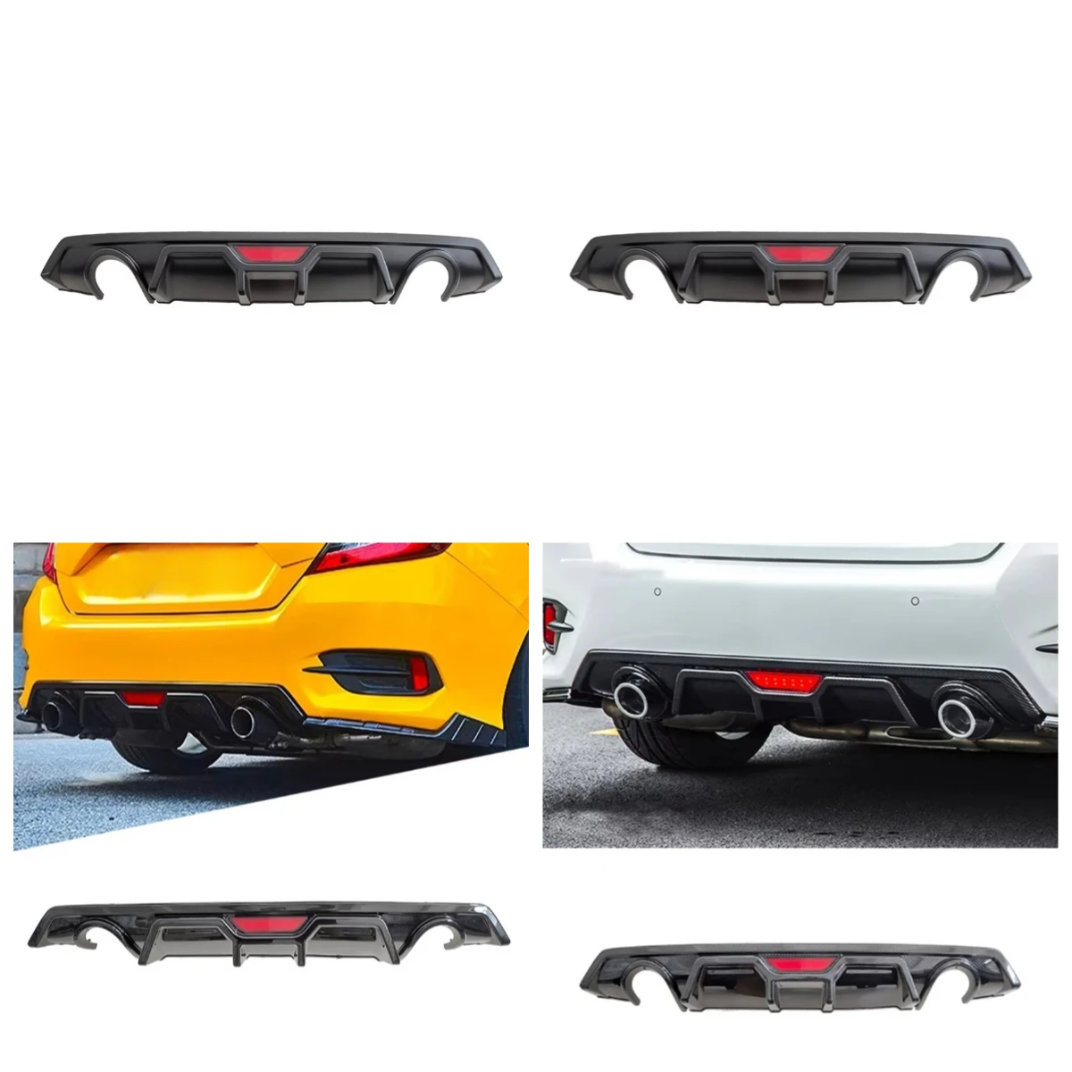 

Stlf Red Line Rear Bumper Lip Car Modification Accessories For 10th CivIc 2016-2019
