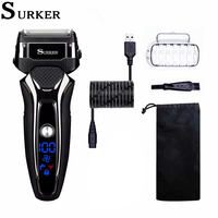 Surker Electric Shaver for Men Rechargeable Intelligent Reciprocating Type Razor Washable Digital LCD Display Shaving Machine