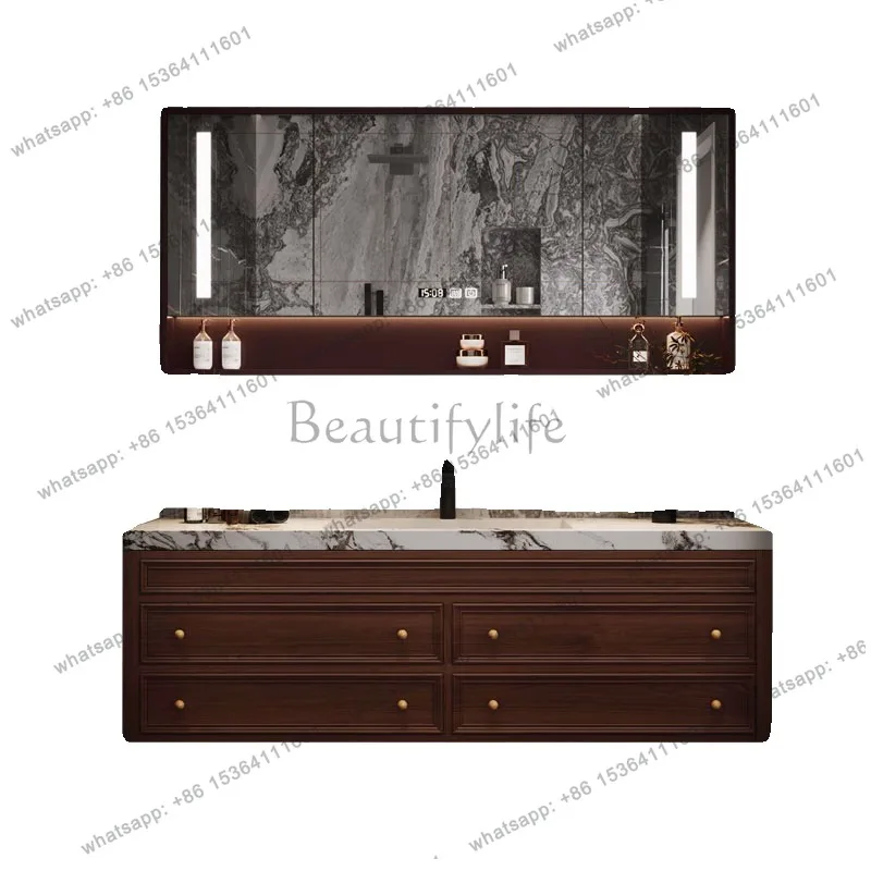 

American Modern Bathroom Cabinet Gadgets Solid Wood Closet Living Room Cupboard Display