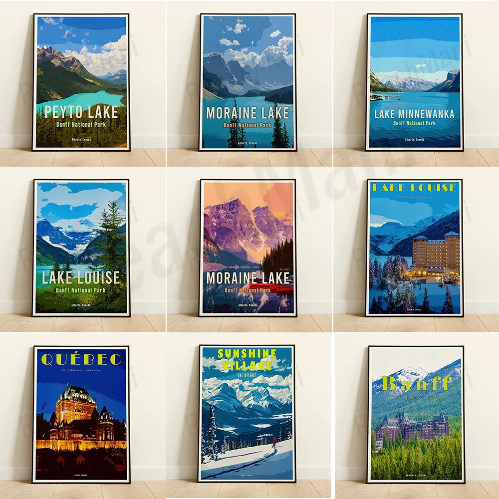 Peyto Lake, Lake Minnewanka, Banff National Park, Alberta, Canada, Mount Assiniboine, Fairmont Chateau Lake Louise hotel poster