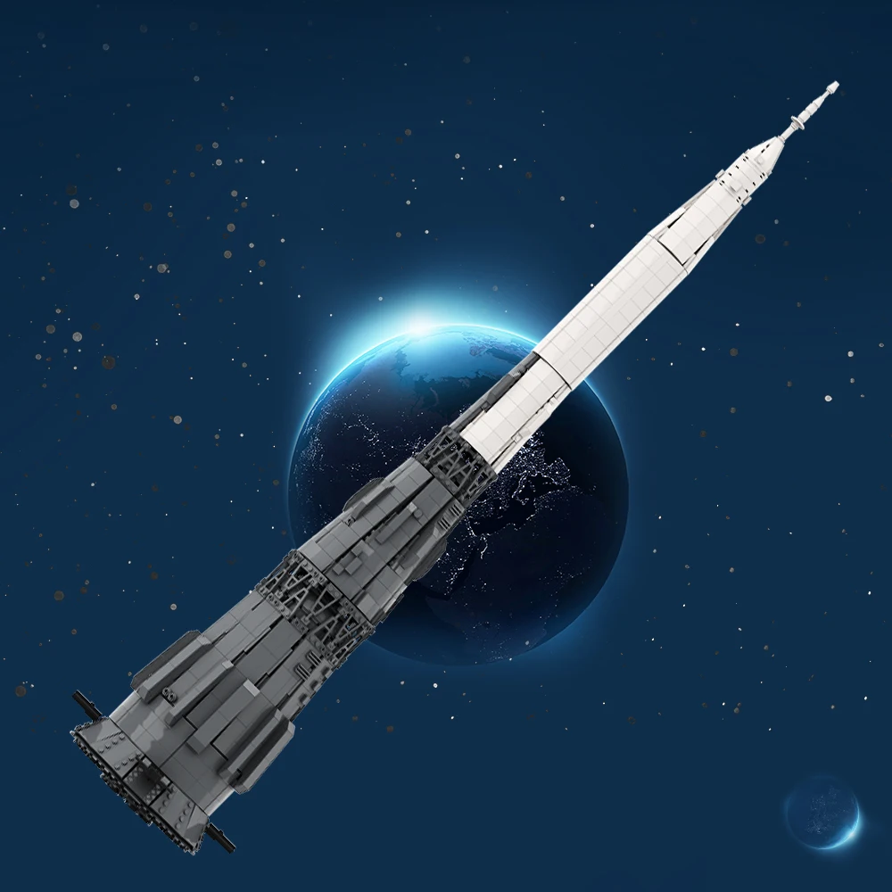 ゴブリックス MOC 宇宙シリーズ 1:110 N1 キャリアロケット 組み立てブロックセット 土星衛星探査ロケットモデル ブロック おもちゃ