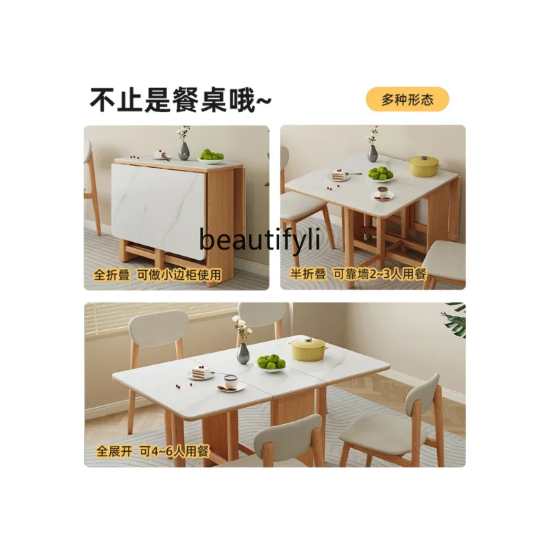 

2003Обеденный стол и стул из массива дерева, каменная плита, обеденный стол из дуба для ресторана, маленькая квартира, восьми бессмертный стол, складная вкладка