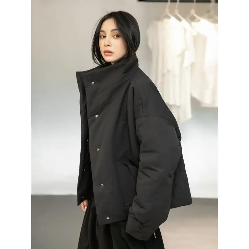 Japanese Harajuku style Y2K retro spicy girl loose and thick cotton clothing autumn and winter women's short warm trendy top