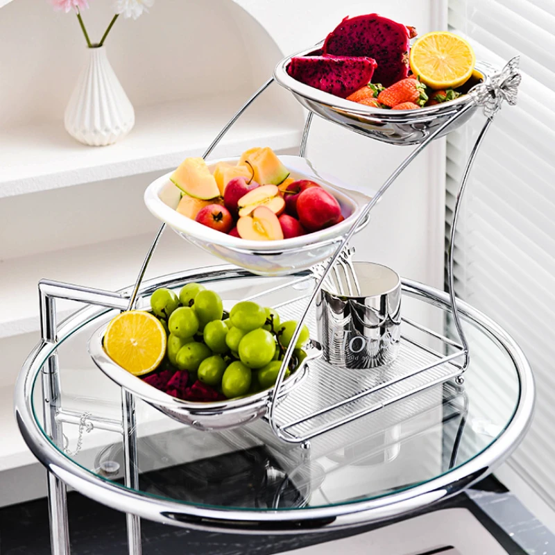 High Appearance Multi story Fruit Plate Living Room Tea Table Home Candy Plate Front Desk Snack Plate Beauty Salon Fruit