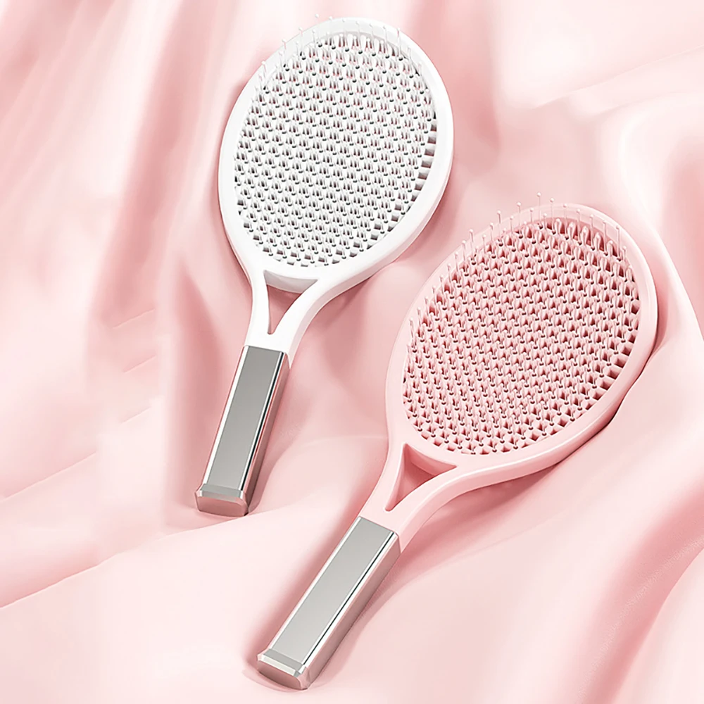 

Air Cushion Massage Comb Tennis Racket Fluffy Comb Wet Dry Detangling Hair Brush Hollow Out Dsign High Cranial Top Hair Artifact